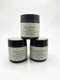 Fjell Dekor Swish and Shield Trio featuring three amber glass jars of oral swish for morning, midday, and evening care.