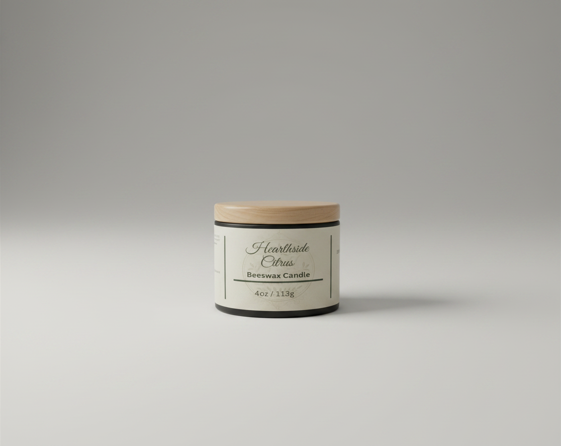 Hearthside Citrus 4oz Beeswax Candle