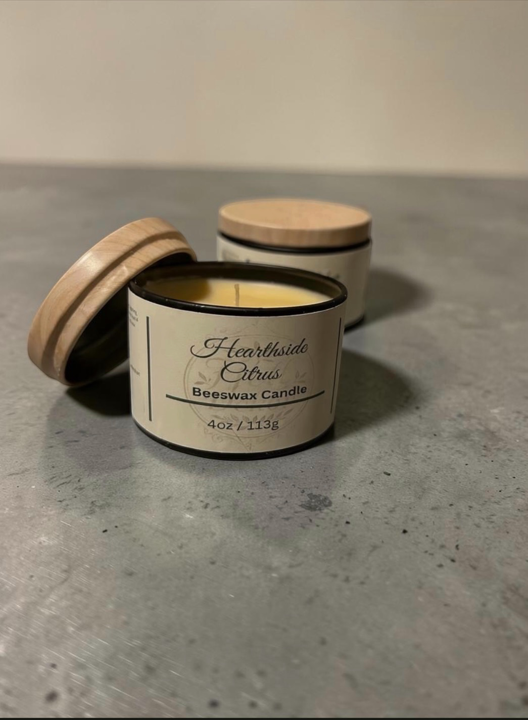 Hearthside Citrus 4oz Beeswax Candle
